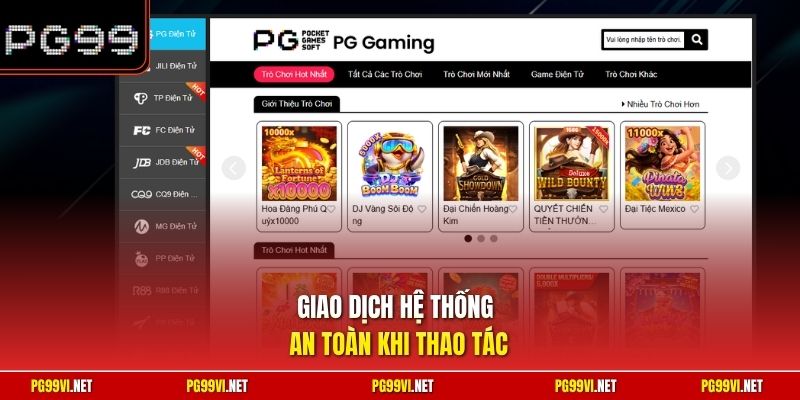 Giao dịch hệ thống an toàn khi thao tác